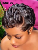 Promotion 13x4 lace front Wig pixie 100% Human Hair