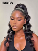 Pre-styled Updo 13x4 Lace Front Wig Natural Black body wave 100% Human Hair