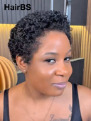 Summer sale Machine Made pixie wig afro curly 100% Human Hair