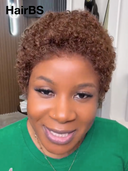 Special Offer 13x4 lace front wig  pixie afro brown 100% Human Hair