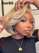 Promotion 13x4 lace front Wig bob blonde 100% Human Hair