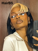 Pre-styled 13x4 Lace Front Wig blonde highlight Body wave 100% Human Hair