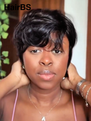 Glueless wig pixie Wig Natural Black quick weave 100% Human Hair