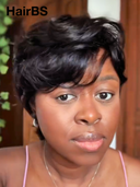 Glueless wig pixie Wig Natural Black quick weave 100% Human Hair