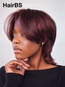 Glueless Wig rouge straight mullet machine made lace pre cut 100% Human Hair
