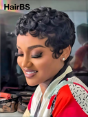 Great Deal Buy 1 Get 1 Free $99 machine made pixie wig 100% Human Hair