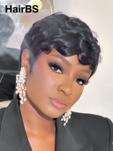 Ready to go Glueless wig Natural Black quick weave 100% Human Hair