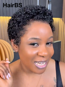 Summer sale Machine Made pixie wig afro curly 100% Human Hair