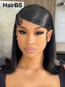 Pre-styled Updo 13x4 Lace Front Wig 100% identical to the picture straight bob 14 inch 100% Human Hair