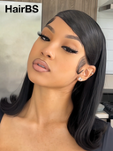 Pre-styled Updo 13x4 Lace Front Wig 100% identical to the picture straight bob 14 inch 100% Human Hair