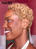 Machine Made & full lace pixie afro blonde 100% Human Hair
