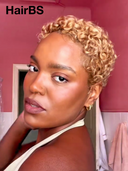 Machine Made & full lace pixie afro blonde 100% Human Hair