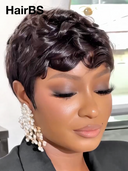 Ready to go Glueless wig Natural Black quick weave 100% Human Hair