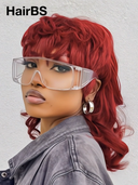 Glueless Wig rouge mullet machine made 100% Human Hair