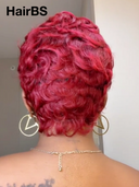 Great Deal 2 wigs +1 FREE Hair Straightener Comb machine made pixie wig 100% Human Hair