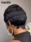 Great Deal 2 wigs +1 FREE Hair Straightener Comb machine made pixie wig 100% Human Hair