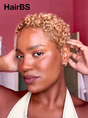 Machine Made & full lace pixie afro blonde 100% Human Hair