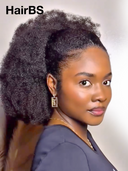 Machine made black curly wave 16 inch half wig With Draw-string Beginner Friendly( NOT A WIG)