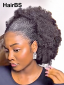 Machine made black curly wave 16 inch half wig With Draw-string Beginner Friendly( NOT A WIG)