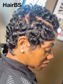 13x4 lace front Wig black pixie cut wig chioma finger wave 100% Human Hair