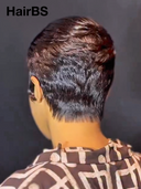 Full lace Pixie cut Wig Natural Black straight 100% Human Hair