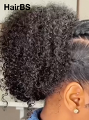 Half wig Hair extensions Machine made black curly wave 14 inch  With Draw-string Beginner Friendly( NOT A WIG)