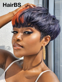 Ready to go orange highlight Glueless wig pixie 100% Human Hair