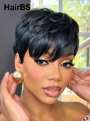 $55.99 Ready to go Glueless wig pixie straight 100% Human Hair