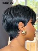 $55.99 Ready to go Glueless wig pixie straight 100% Human Hair