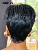 $55.99 Ready to go Glueless wig pixie straight 100% Human Hair