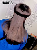 Mullet wig machine made black straight 100% Human Hair