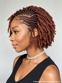 Full lace wig pixie cut brown braided style Synthetic wigs