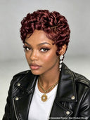 3 Colors Lace front 13x4 pixie wig  Black or brown or burgundy