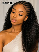 Lace front 13x6 Braided hairstyle wig Pre-styled Updo 26 inch curly wave 100% Human Hair