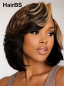 Pixie cut wig HD Lace front 13x6 wavy honey highlight for black woman 100% Human Hair 