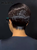 HD wig Pixie cut wig 13x6 Lace front straight 100% Human Hair