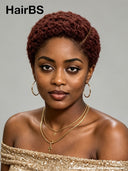 Lace front 13x4 pixie afro burgundy side part