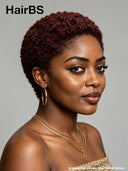 Lace front 13x4 pixie afro burgundy side part