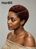 Lace front 13x4 pixie afro burgundy side part