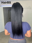 Pre-styled Lace front 13x4 wig Updo ponytail  straight