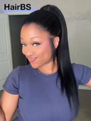 Pre-styled Lace front 13x4 wig Updo ponytail  straight