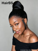 Pre-styled Lace front 13x4 wig Updo ponytail  straight