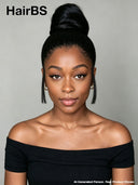 Pre-styled Lace front 13x4 wig Updo ponytail  straight