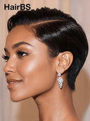 Lace front 13x4 wig Pixie wig straight 100% Human Hair