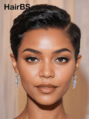 Lace front 13x4 wig Pixie wig straight 100% Human Hair