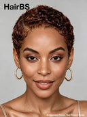 Lace front 13x4 pixie cut wig brown side part