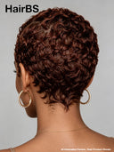 Lace front 13x4 pixie cut wig brown side part