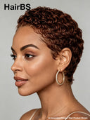 Lace front 13x4 pixie cut wig brown side part