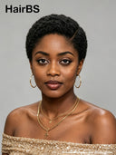 Lace front 13x4 pixie afro side part for black women 