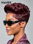 Lace front 13x4 pixie Quick weave burgundy